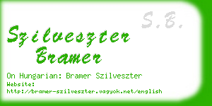 szilveszter bramer business card